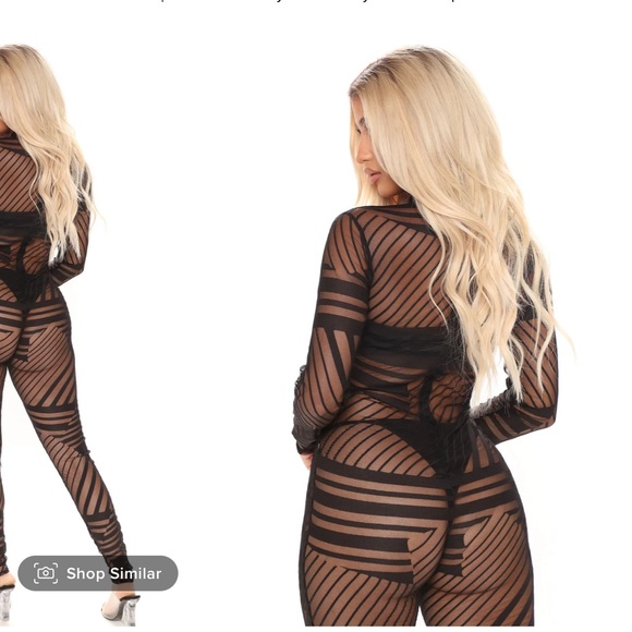 MESH JUMPSUIT BODYSUIT - Picture 5 of 7